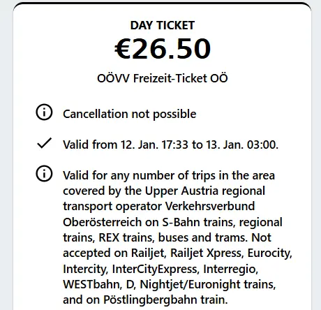 ÖBB Website Menu